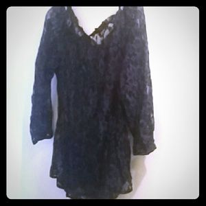 Lace dark blue top.
